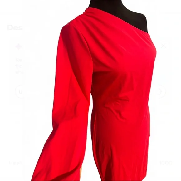 Elegant Red Off-Shoulder Dress  size M - Picture 5 of 6